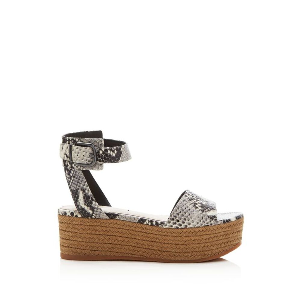 VIA SPIGA Womens Black Snake 1-1/2" Platform Nemy Wedge Shoes 8.5 M - Picture 3 of 3